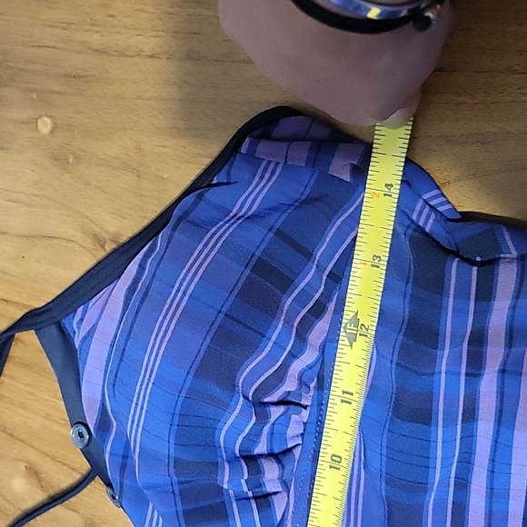 Converse small purple and black one piece daux button high cut bottom swimsuit - Picture 8 of 9